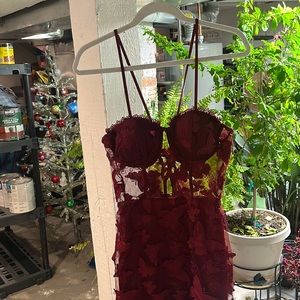 Maroon ball room dress